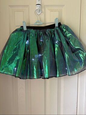 Iridescent Green Light Up Party Tulle Skirt